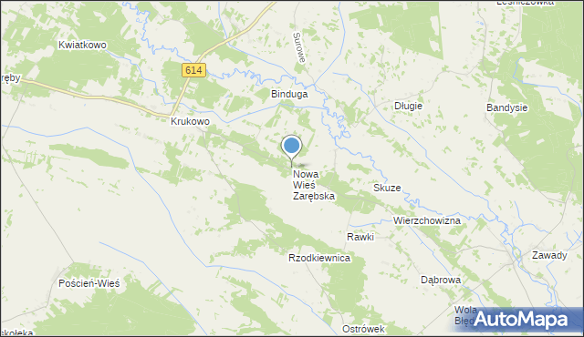 mapa Nowa Wieś Zarębska, Nowa Wieś Zarębska na mapie Targeo